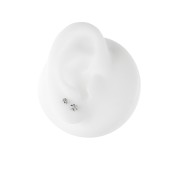 Tytanowy labret kamieniem moissanite w kształcie serca