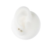 Tytanowy labret kamieniem moissanite w kształcie serca