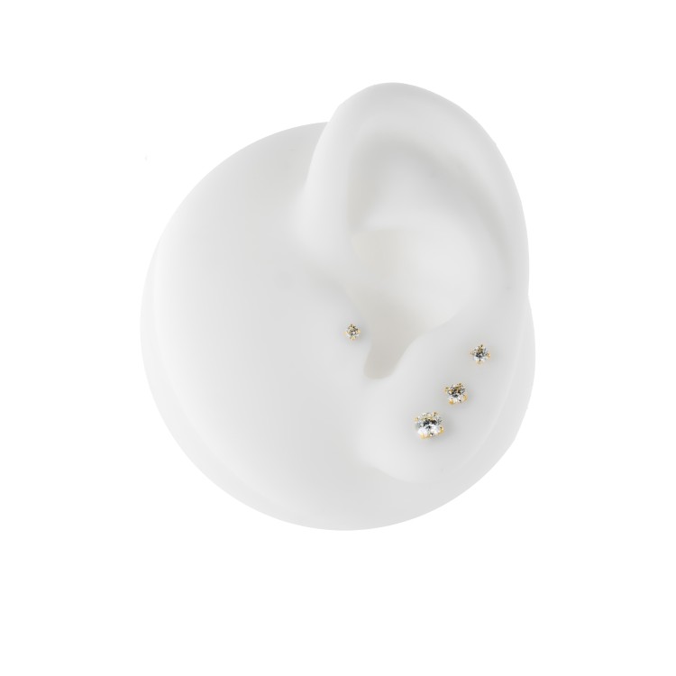 Tytanowy labret z kamieniem moissanite