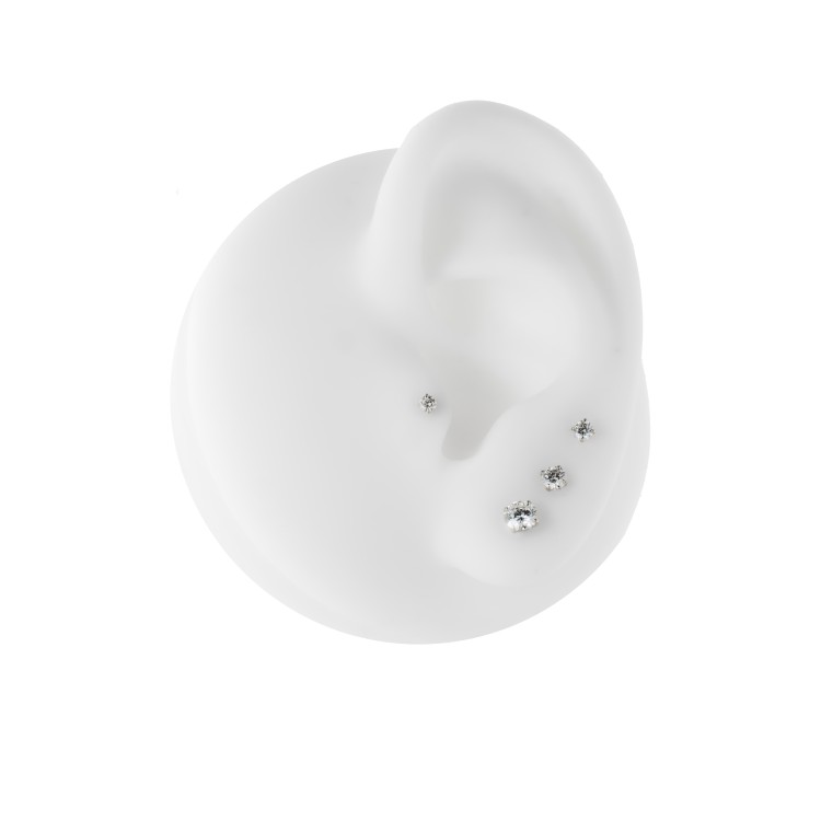 Tytanowy labret z kamieniem moissanite