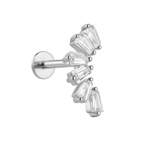 Labret srebrny z cyrkoniami -SREBRO 925