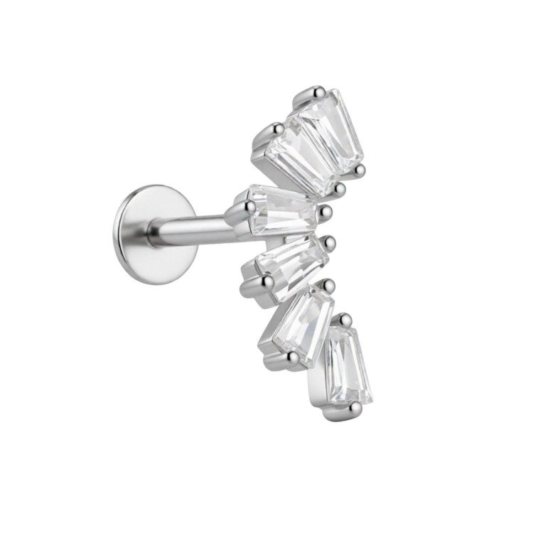 Labret srebrny z cyrkoniami -SREBRO 925
