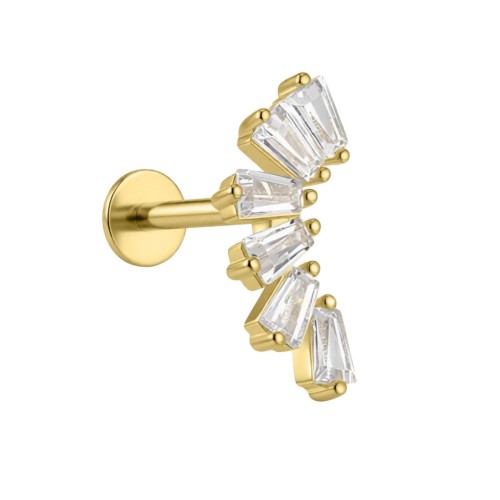 Labret złoty z cyrkoniami -SREBRO 925