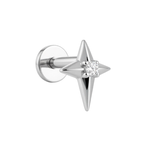 Labret srebrny gwiazdka - SREBRO 925