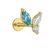 Labret Motylek z Cyrkoniami – Srebro 925