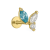 Labret Motylek z Cyrkoniami – Srebro 925