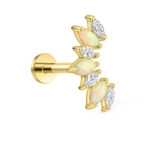 Labret z Opalem i Cyrkoniami – Srebro 925