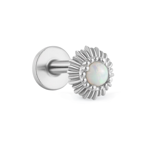 Labret srebrny z opalem - SREBRO 925