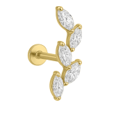 Labret z Cyrkoniami gałązka – Srebro 925