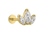 Labret z Potrójną Cyrkonią Marquise – Srebro 925