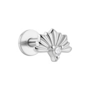 Labret z wachlarzowym wzorem - SREBRO 925