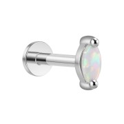Srebrny labret markiza opal - SREBRO 925