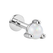 Srebrny labret okrągły opal - SREBRO 925