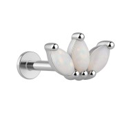 Srebrny labret potrójna markiza opal - SREBRO 925