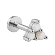 Srebrny labret potrójny opal - SREBRO 925