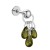 Srebrny labret z zielonymi cyrkoniami - SREBRO 925