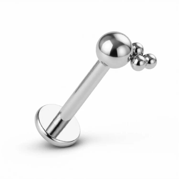 Tytanowy labret z kuleczkami