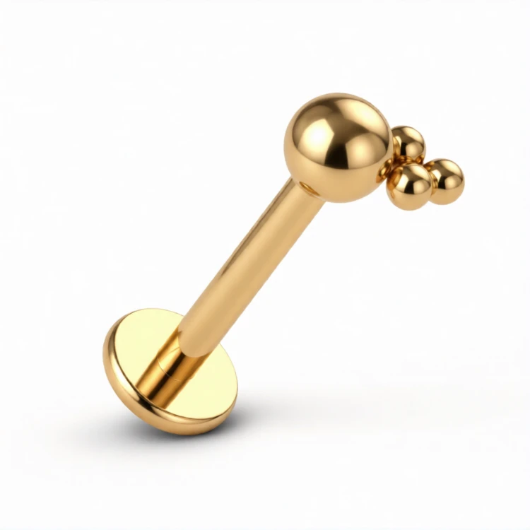 Tytanowy labret z kuleczkami