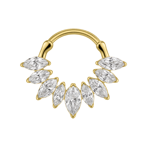 Clicker kolor ZŁOTY z cyrkoniami łezki - SREBRO 925